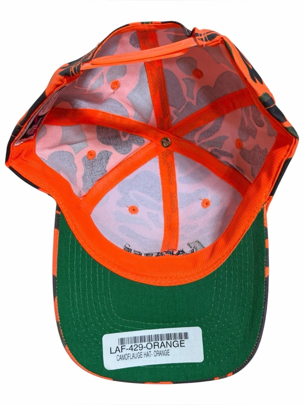 Lafarge Company Orange Camo Trucker Snapback Hat By Otto